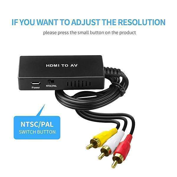 CIKIAER CIKIAER HDMI to RCA Converter for Apple TV, Roku & Fire Stick - High-Quality AV Adapter in Black - View 7 of 8