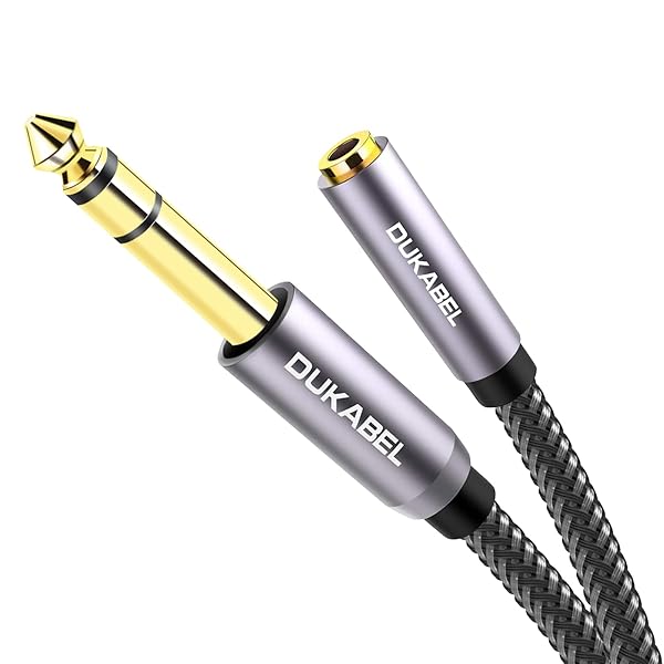 DUKABEL DUKABEL TopSeries 16ft Male to Female Adapter Cable 1/4 to 1/8 for Mixer Guitar Piano Amplifier Speaker and More