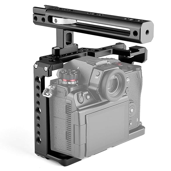 foto4easy Foto4easy Camera Cage Stabilizer Aluminum Alloy Video Cage with Cold Shoe and Top Handle Grip for DSLR Panasonic S1 S1H S1R - View 4 of 10