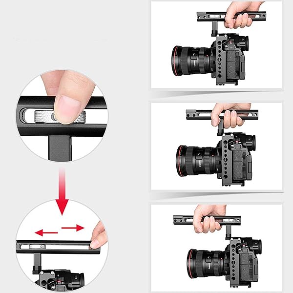 foto4easy Foto4easy Camera Cage Stabilizer Aluminum Alloy Video Cage with Cold Shoe and Top Handle Grip for DSLR Panasonic S1 S1H S1R - View 8 of 10
