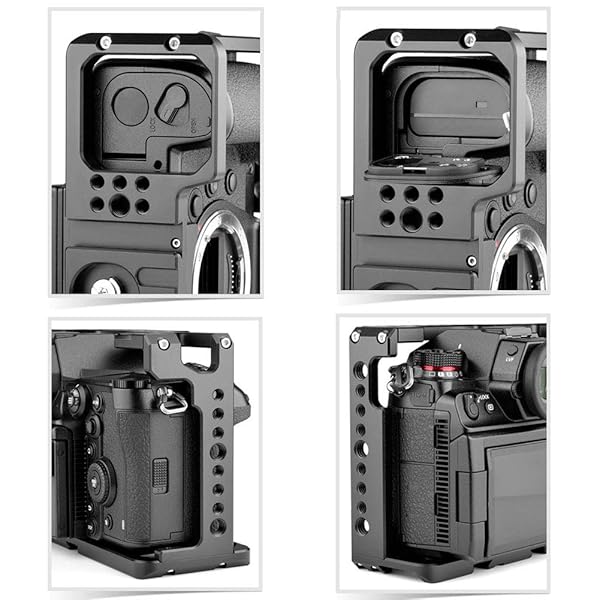 foto4easy Foto4easy Camera Cage Stabilizer Aluminum Alloy Video Cage with Cold Shoe and Top Handle Grip for DSLR Panasonic S1 S1H S1R - View 9 of 10