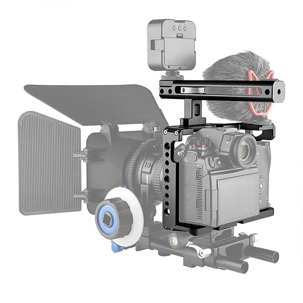 foto4easy Foto4easy Camera Cage Stabilizer Aluminum Alloy Video Cage with Cold Shoe and Top Handle Grip for DSLR Panasonic S1 S1H S1R - View 10 of 10