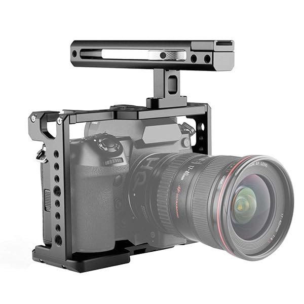 foto4easy Foto4easy Camera Cage Stabilizer Aluminum Alloy Video Cage with Cold Shoe and Top Handle Grip for DSLR Panasonic S1 S1H S1R - View 2 of 10