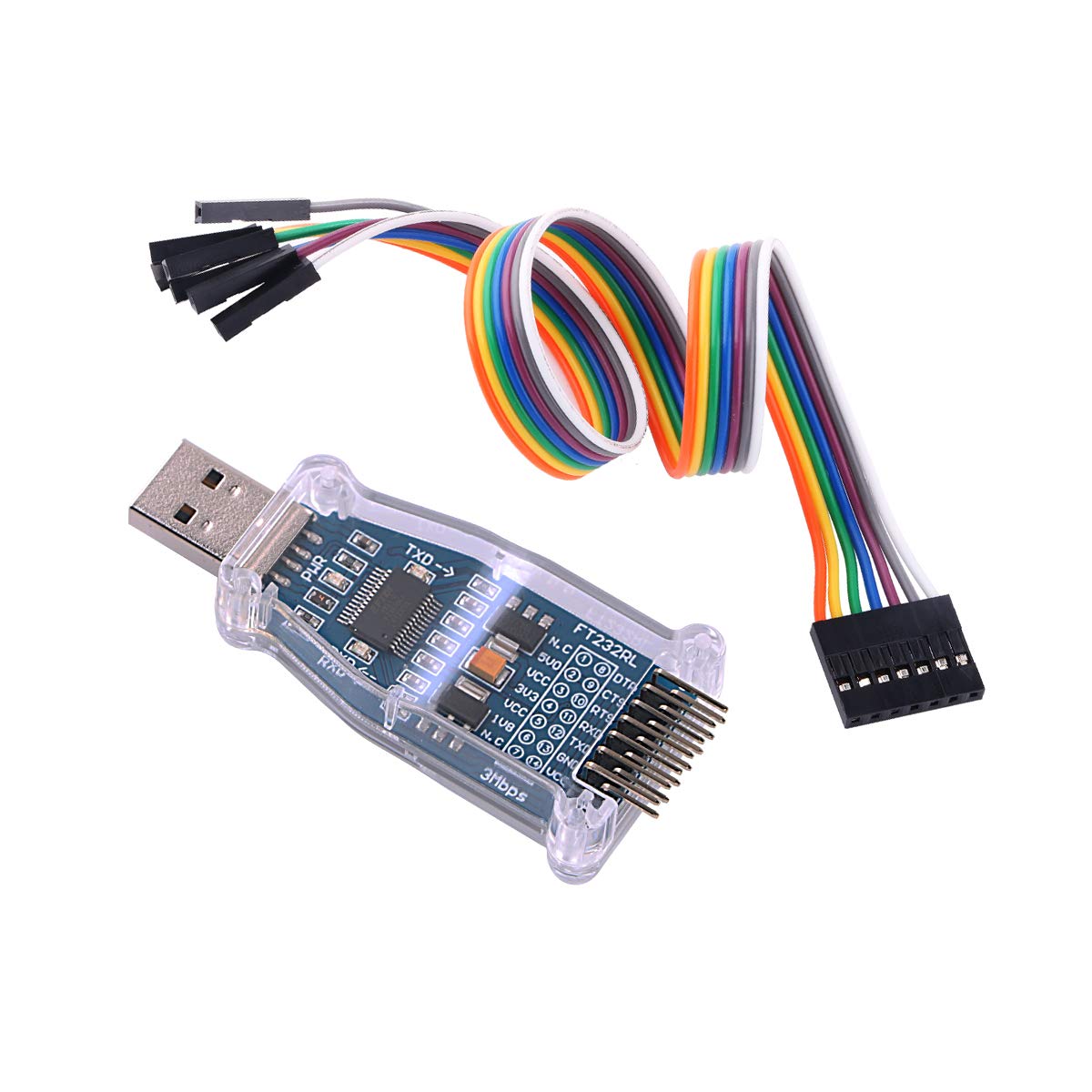 Green Utech USB to TTL UART Adapter 5V 3.3V 1.8V 2.5V FT232RL Connector Converter for Easy Serial Communication