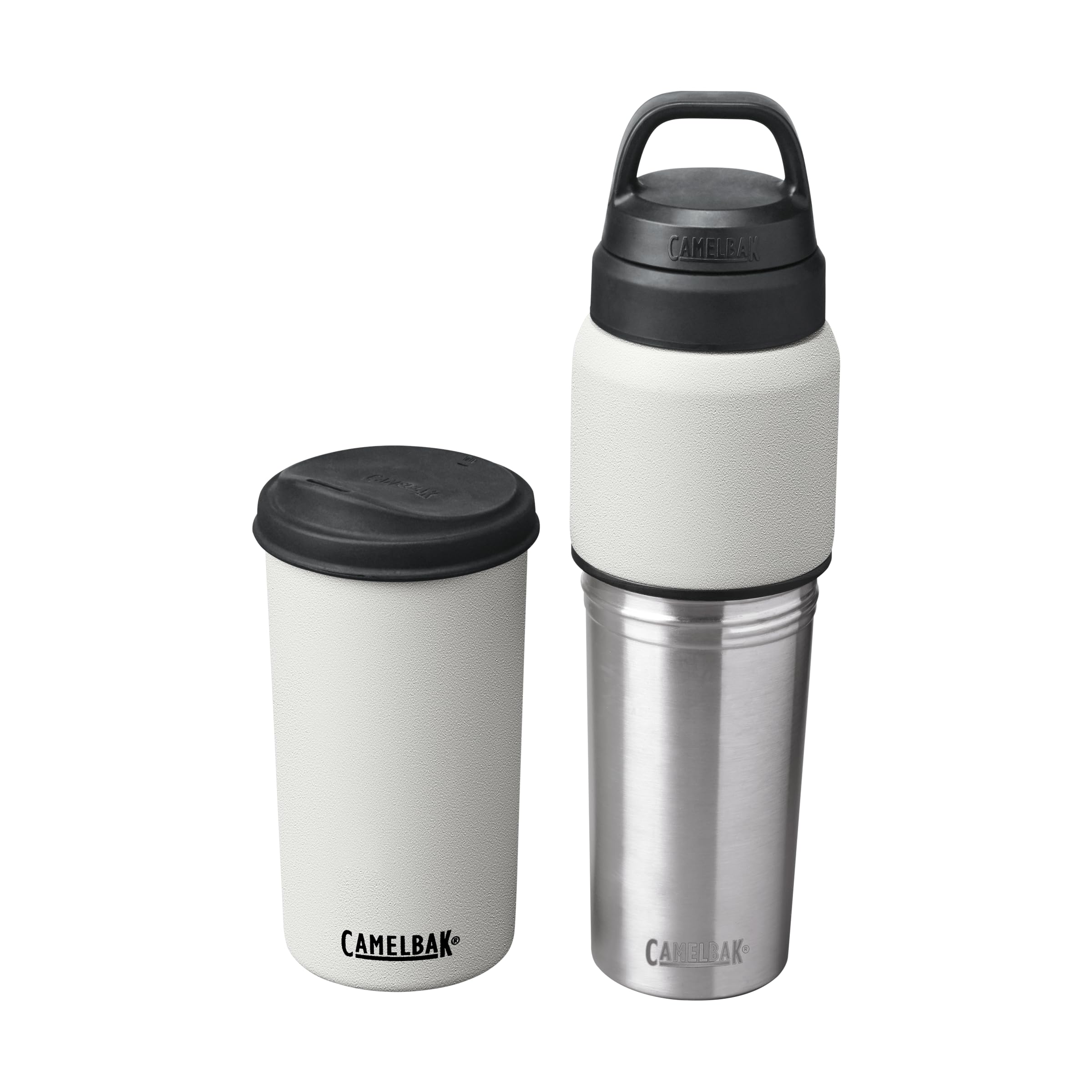 CamelBak CamelBak MultiBev Water Bottle and Travel Cup Vacuum Insulated Stainless Steel White 22oz Bottle and 16oz Cup - View 6 of 8
