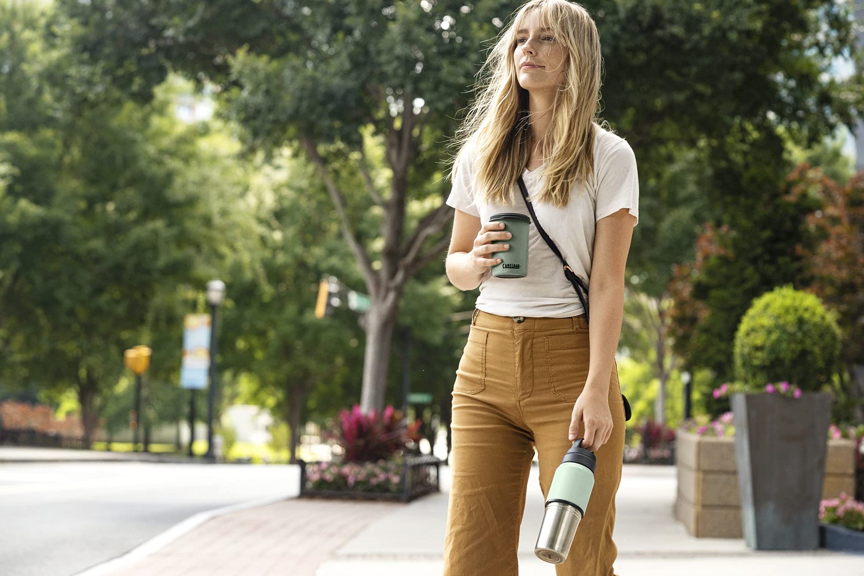 CamelBak CamelBak MultiBev Water Bottle and Travel Cup Vacuum Insulated Stainless Steel White 22oz Bottle and 16oz Cup - View 8 of 8