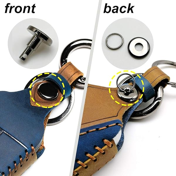 ZiHafate ZiHafate Leather Car Key Fob Cover for Jeep Dodge Chrysler Fiat Compatible with Keyless Remote Control A Style Brown - View 5 of 7