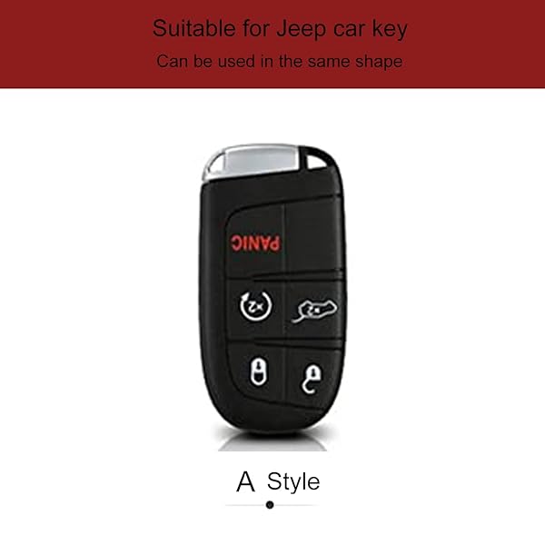 ZiHafate ZiHafate Leather Car Key Fob Cover for Jeep Dodge Chrysler Fiat Compatible with Keyless Remote Control A Style Brown - View 7 of 7