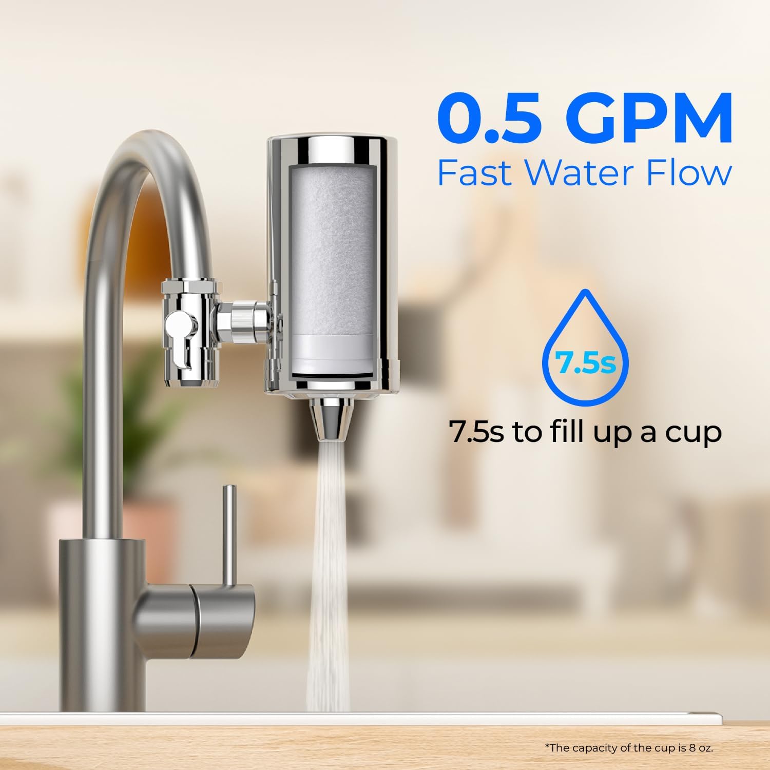 Waterdrop Waterdrop WD-FF-03A Faucet Replacement Filter Pack of 3 Reduces Chlorine Heavy Metals and Bad Taste Compatible with WD-FC-01 WD-FC-02 WD-FC-06 - View 4 of 5