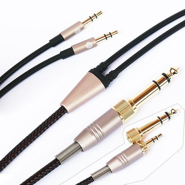 NewFantasia NewFantasia Replacement Audio Cable for Hifiman Sundara Arya Ananda Headphones 3.5mm 6.35mm Dual 3.5mm Connector 1.2m 4ft - View 7 of 8