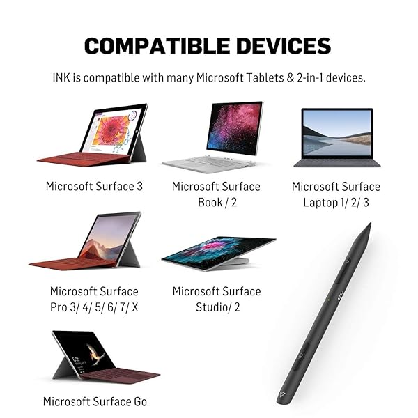 adonit Adonit Ink-M Pen for Surface: Dual-Function Stylus with 4096 Pressure Sensitivity & Magnetic Design for Pro 3-8 & Studio - View 9 of 10