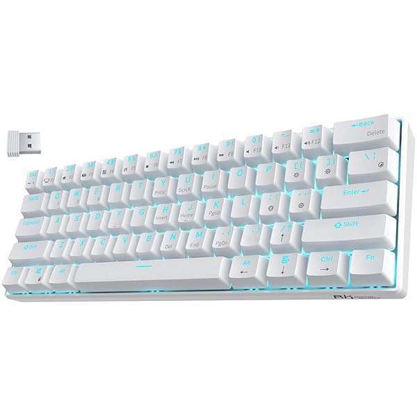 RK ROYAL KLUDGE RK ROYAL KLUDGE RK61: Wireless 60% Mechanical Keyboard - Hot Swappable Red Switch, Triple Mode BT5.0/2.4G/USB-C