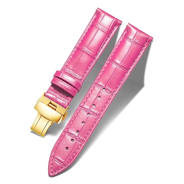 BINLUN BINLUN Leather Watch Strap Quick Release with Gold Butterfly Buckle 17mm Stylish Watch Band for Men and Women - View 2 of 7