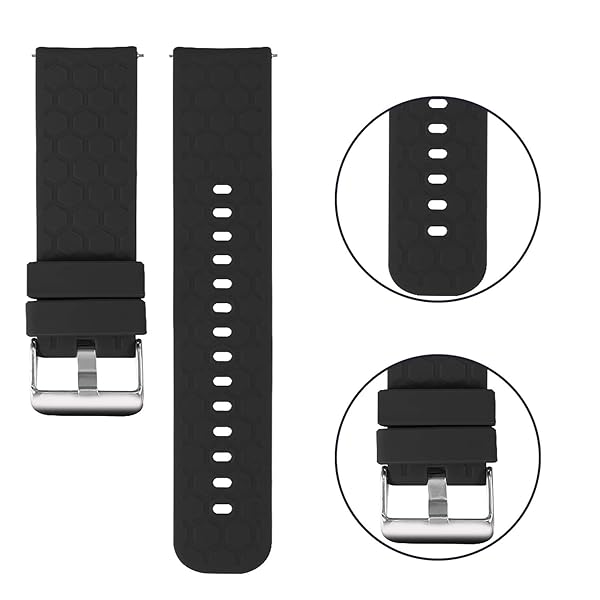 TenCloud TenCloud Band for Umidigi Uwatch 3 Replacement Soft Silicone Sweat-Resistant Sport Wristband Twin Black Accessory - View 4 of 5