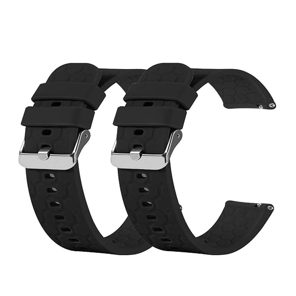 TenCloud TenCloud Band for Umidigi Uwatch 3 Replacement Soft Silicone Sweat-Resistant Sport Wristband Twin Black Accessory - View 2 of 5