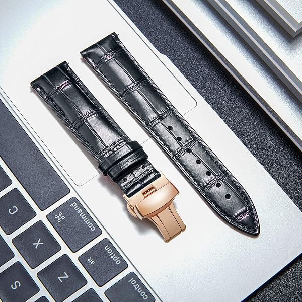 BINLUN BINLUN Leather Watch Strap Quick Release with Rose Gold Buckle 16mm Stylish Band for Men and Women - View 3 of 7