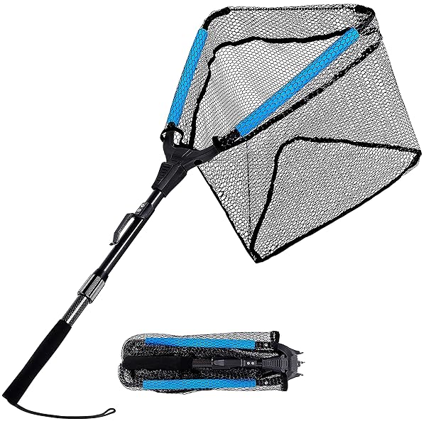 PLUSINNO PLUSINNO Floating Fishing Net Portable Foldable Telescopic for Fly Kayak Catfish Bass Steelhead Salmon Trout Ideal Fishing Gifts for Men Dad Grandpa