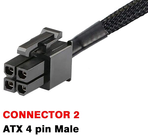 TeamProfitcom TeamProfitcom LP4 Molex Male to ATX 4 Pin Male Power Adapter Cable 12 Inches 2 Pack Sleeved Braided Quality Connection - View 5 of 6