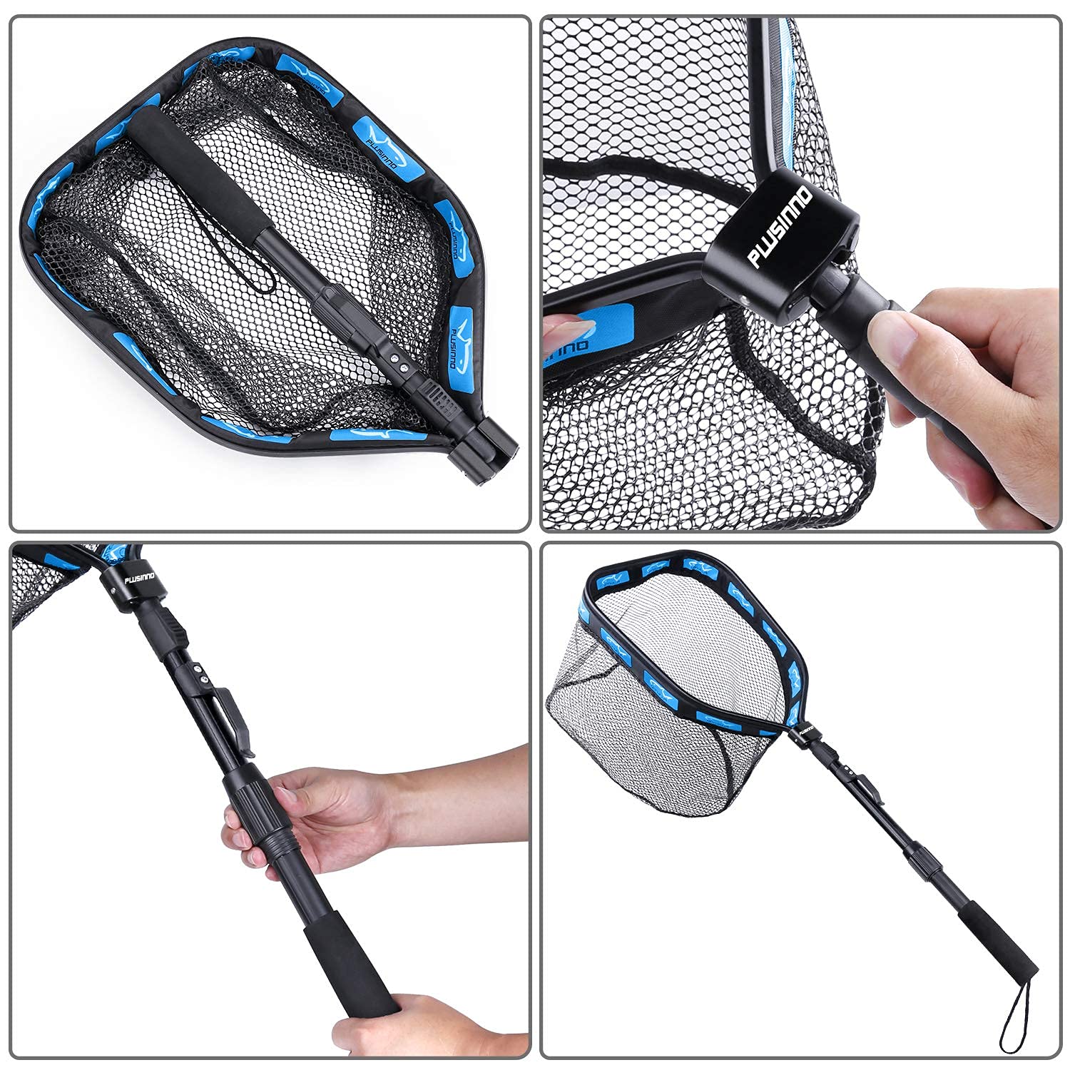 PLUSINNO PLUSINNO Floating Fishing Net for Easy Catch and Release of Steelhead Salmon Fly Kayak Catfish Bass and Trout Compact and Foldable - View 8 of 9