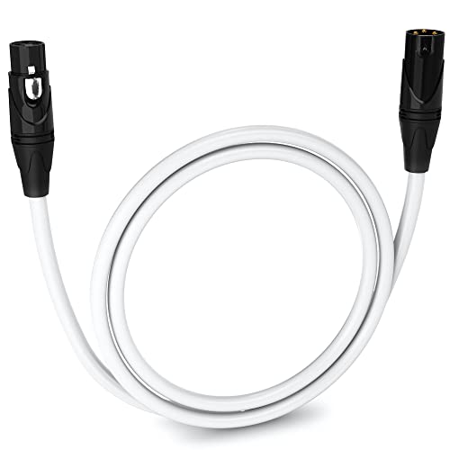 LyxPro LyxPro 3 Feet XLR Microphone Cable Balanced Male to Female 3 Pin Mic Cord for Professional Audio Performance and Recording Devices White - View 2 of 8