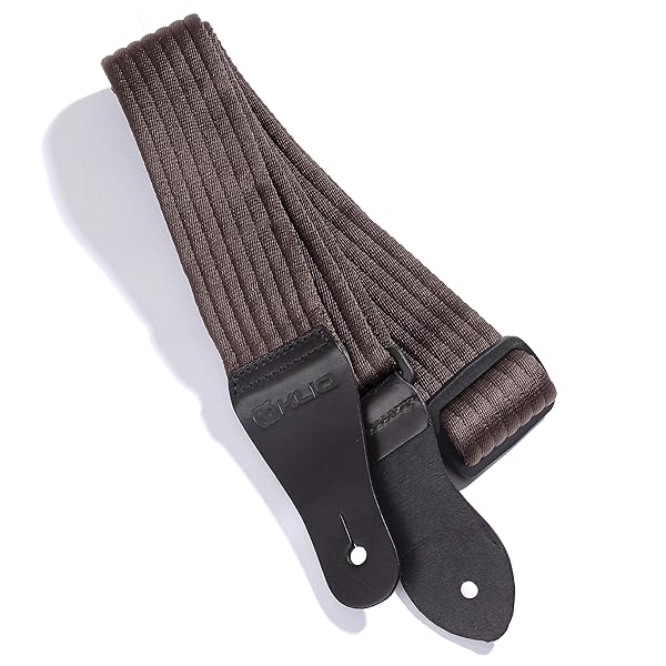 KLIQ Music Gear KLIQ Vintage Woven Guitar Strap for Acoustic and Electric Guitars in Brown Simple Woven Design