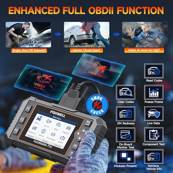 FOXWELL 2025 FOXWELL NT614 Elite OBD2 Scanner with 5 Resets for ABS Bleeding SAS Calibration Oil EPB Throttle Upgrade from NT604 Code Reader - View 6 of 10