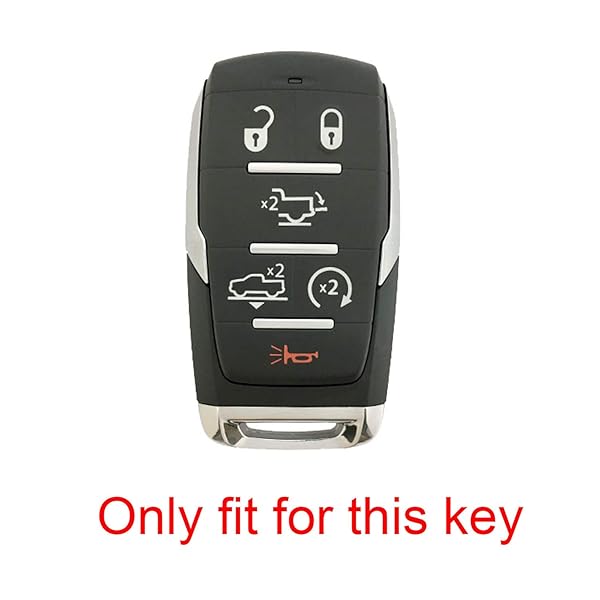 Btopars Btopars 2pcs Silicone Rubber Remote Key Fob Case Cover for Dodge Ram 1500 2019 2022 Black Red - View 3 of 7