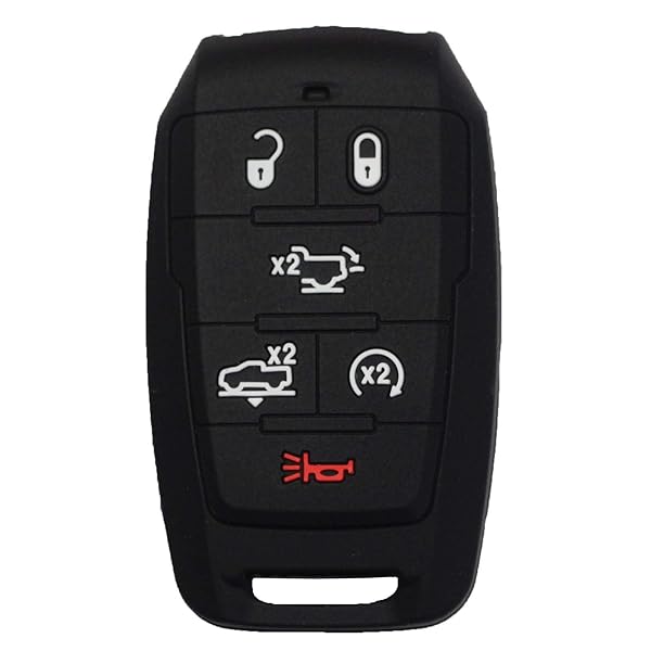 Btopars Btopars 2pcs Silicone Rubber Remote Key Fob Case Cover for Dodge Ram 1500 2019 2022 Black Red - View 4 of 7