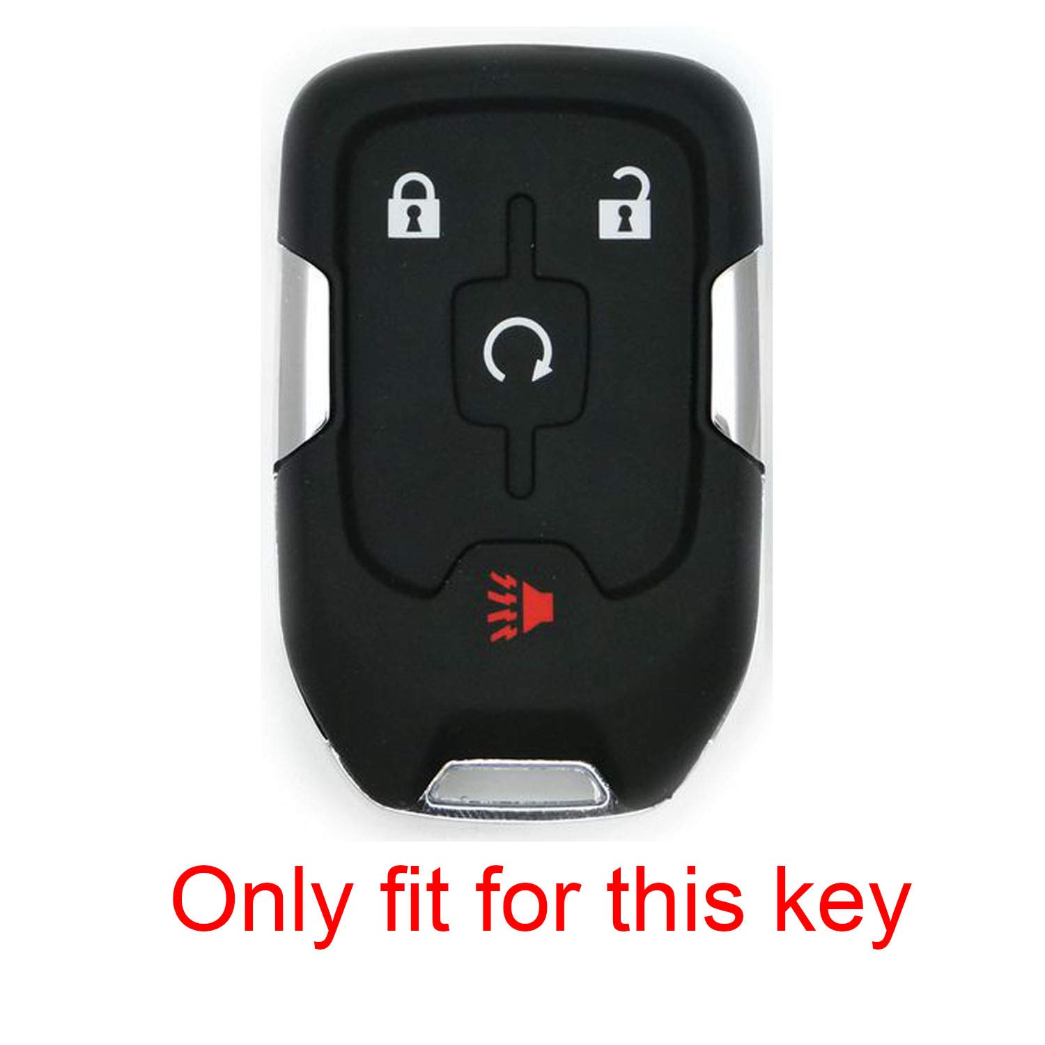 Btopars 2pcs Silicone Rubber Remote Key Fob Case Cover for GMC Acadia Terrain 2018 2019 2020 2021 Black Purple - View 2 of 6