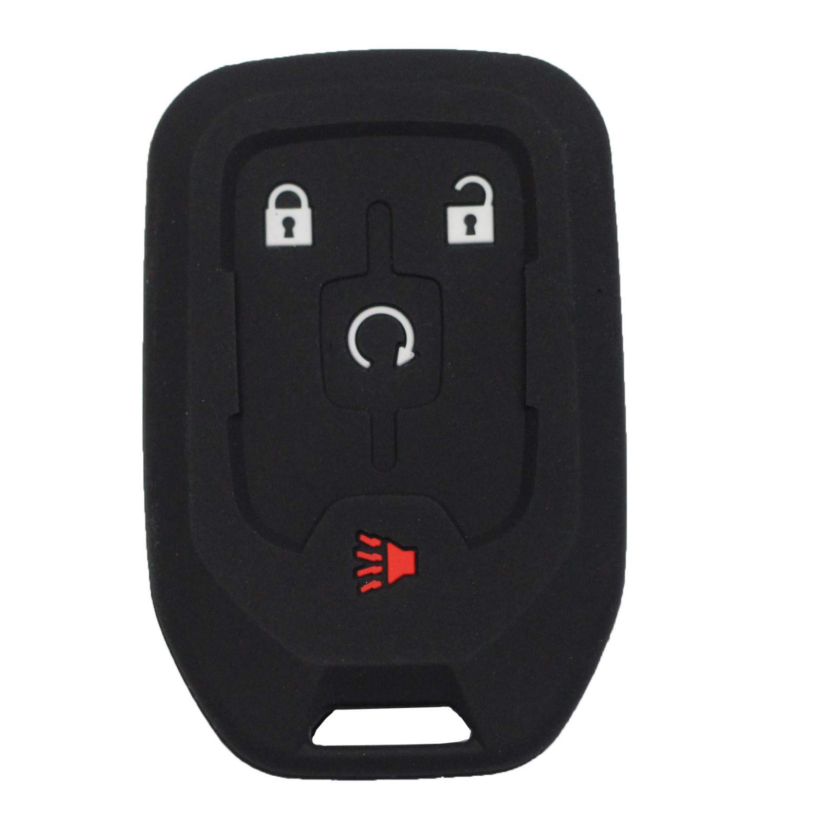 Btopars 2pcs Silicone Rubber Remote Key Fob Case Cover for GMC Acadia Terrain 2018 2019 2020 2021 Black Purple - View 3 of 6