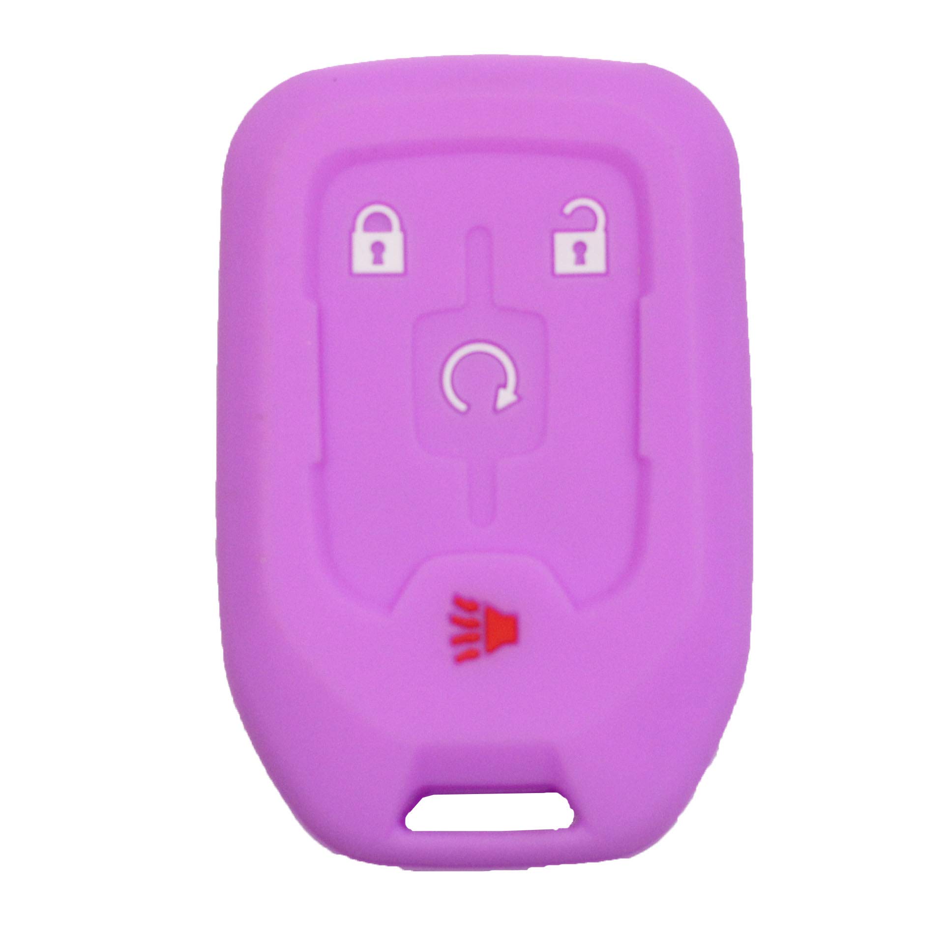 Btopars 2pcs Silicone Rubber Remote Key Fob Case Cover for GMC Acadia Terrain 2018 2019 2020 2021 Black Purple - View 5 of 6