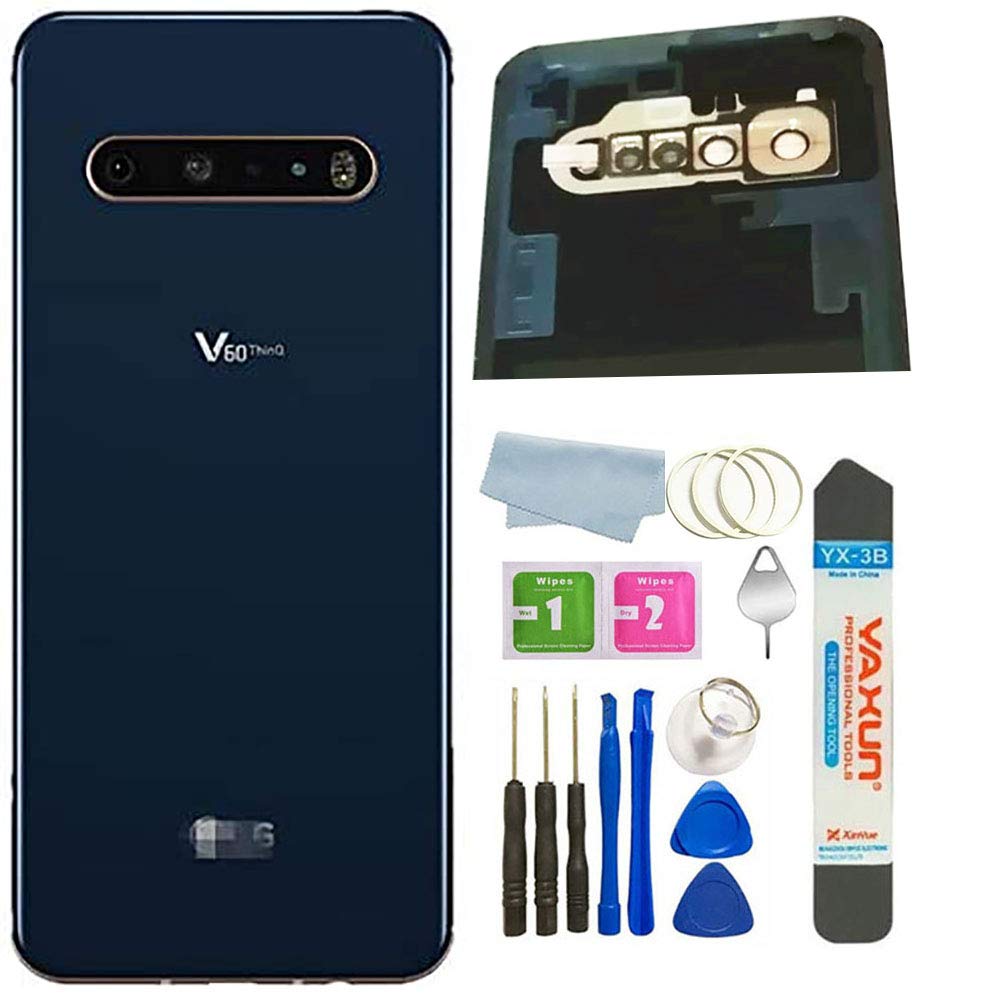 N&A V60 ThinQ Back Glass Replacement Classy Blue Cover with Pre Installed Tape for LG V60 ThinQ All Models
