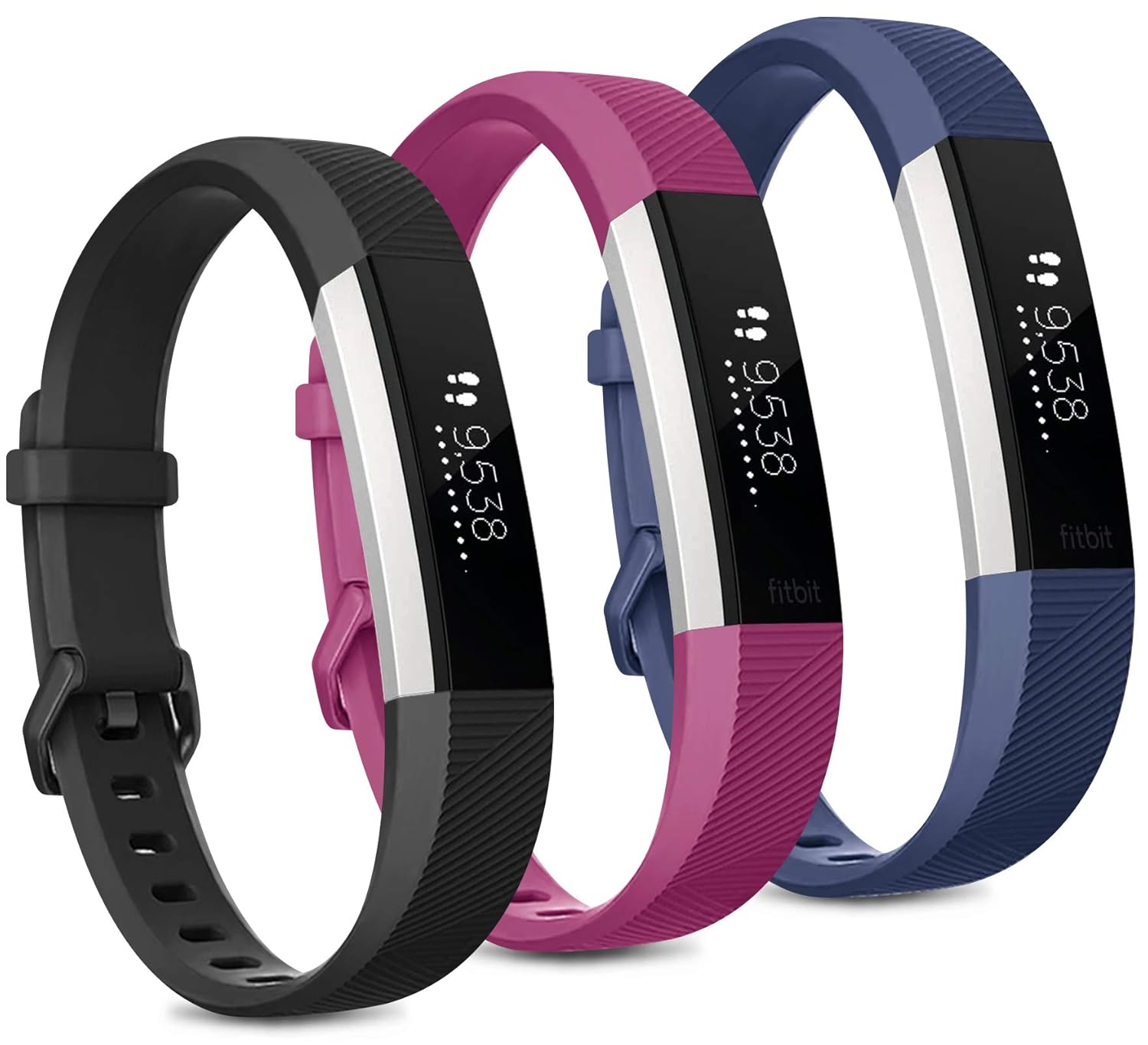 IEOVIEE Pack of 3 Adjustable Replacement Bands for Fitbit Alta and Alta HR Soft Silicone Sport Bands for Men and Women - View 9 of 9