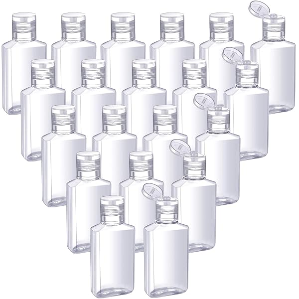 Patelai Patelai 50 Pcs Clear Travel Bottles 30 ml Flip Cap Refillable Hand Sanitizer Containers for Outdoor Camping and Business Trips
