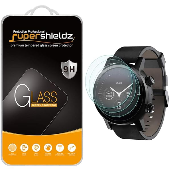 Supershieldz 3 Pack Tempered Glass Screen Protector for Motorola Moto 360 2020 Anti Scratch Bubble Free