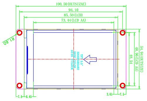 Ferwooh Ferwooh 3.5 Inch Nextion NX4832T035 HMI Display Module 480x320 Resolution Touch Screen LCD with 16MB Flash and 2KB RAM - View 7 of 11