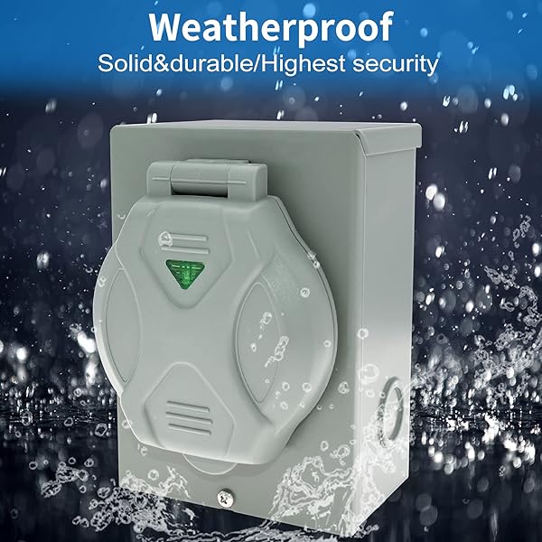 Miady Miady 30 Amp Generator Power Inlet Box L14-30P 125250 Volt for Generators Up to 7500 Watts Weatherproof ETL Listed - View 8 of 8