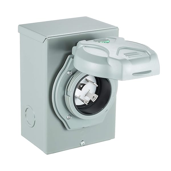 Miady Miady 30 Amp Generator Power Inlet Box L14-30P 125250 Volt for Generators Up to 7500 Watts Weatherproof ETL Listed - View 2 of 8