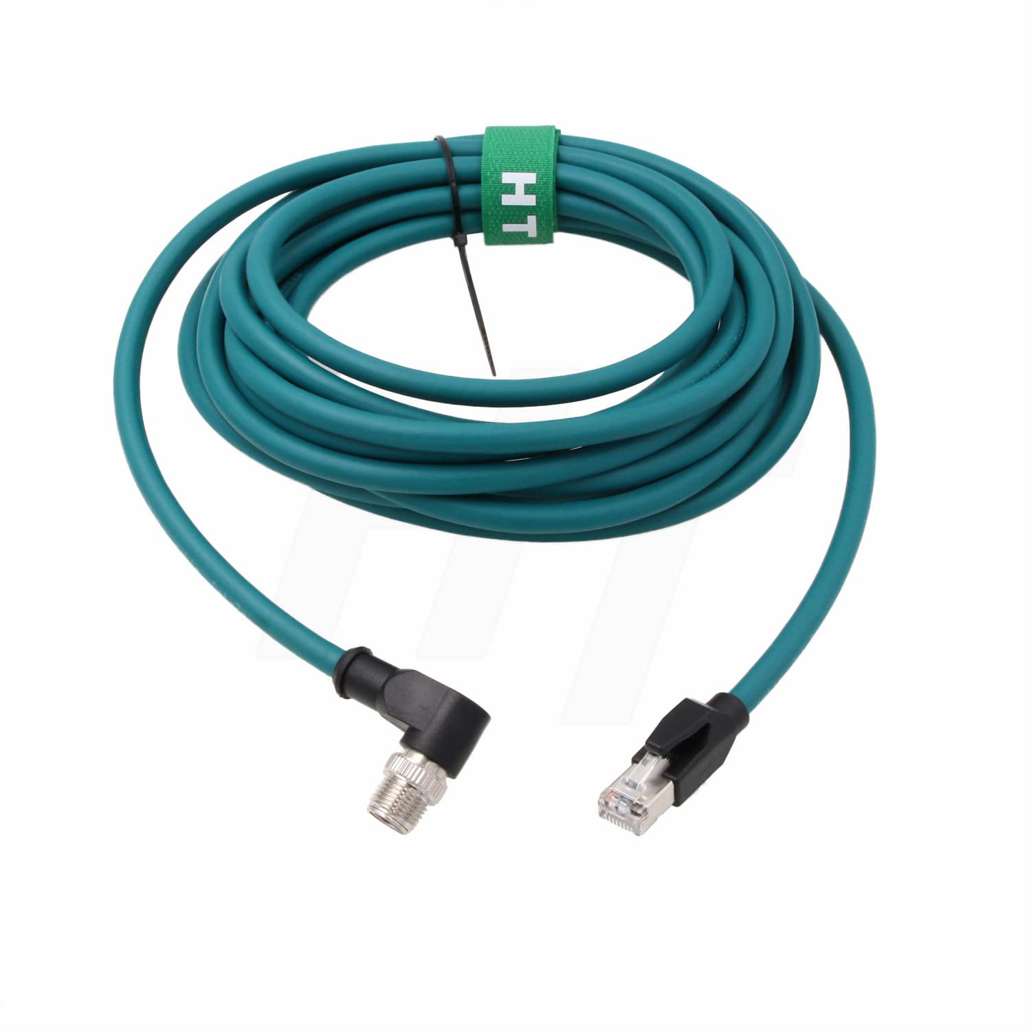 HangTon HangTon CAT7e Ethernet Network Cable 10m Right Angle M12 8 Pin X-Coded Male to RJ45 for Cognex Baumer Basler Sick Vision Cameras - View 7 of 7