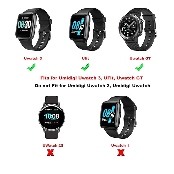 TenCloud TenCloud 6-Pack Soft Silicone Bands for Umidigi Uwatch 3 Sport Wristband Replacement Accessory - View 4 of 9