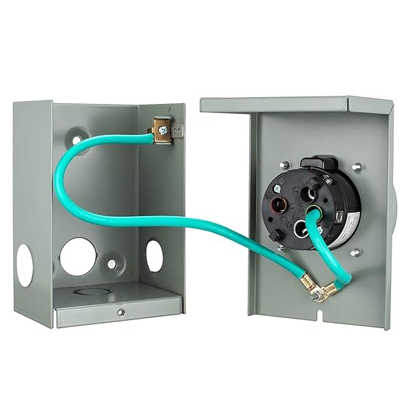 Miady Miady 50 Amp Generator Power Inlet Box SS2-50P 125250 Volt Weatherproof for Generators Up to 12500 Watts ETL Listed - View 6 of 9