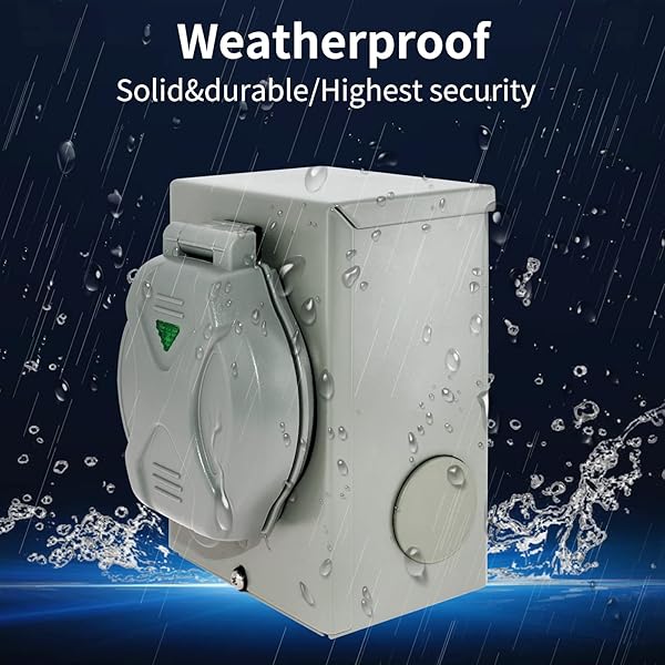 Miady Miady 50 Amp Generator Power Inlet Box SS2-50P 125250 Volt Weatherproof for Generators Up to 12500 Watts ETL Listed - View 9 of 9
