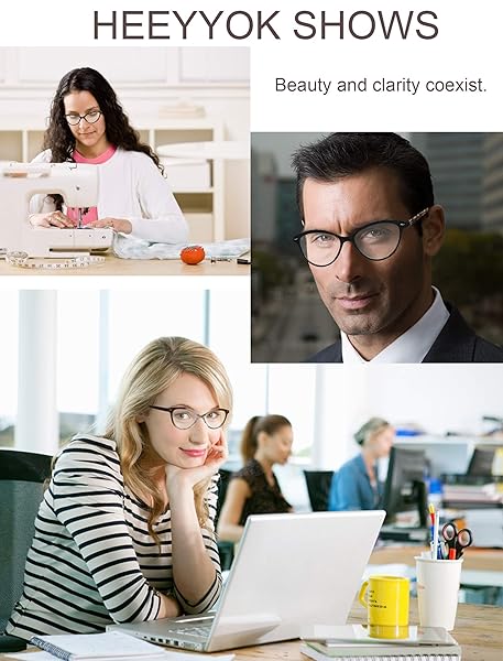 HEEYYOK HEEYYOK Women Reading Glasses 4-Pack Cateye Readers for Small Faces with Comfort Spring Hinge in 4 Stylish Colors - View 8 of 8
