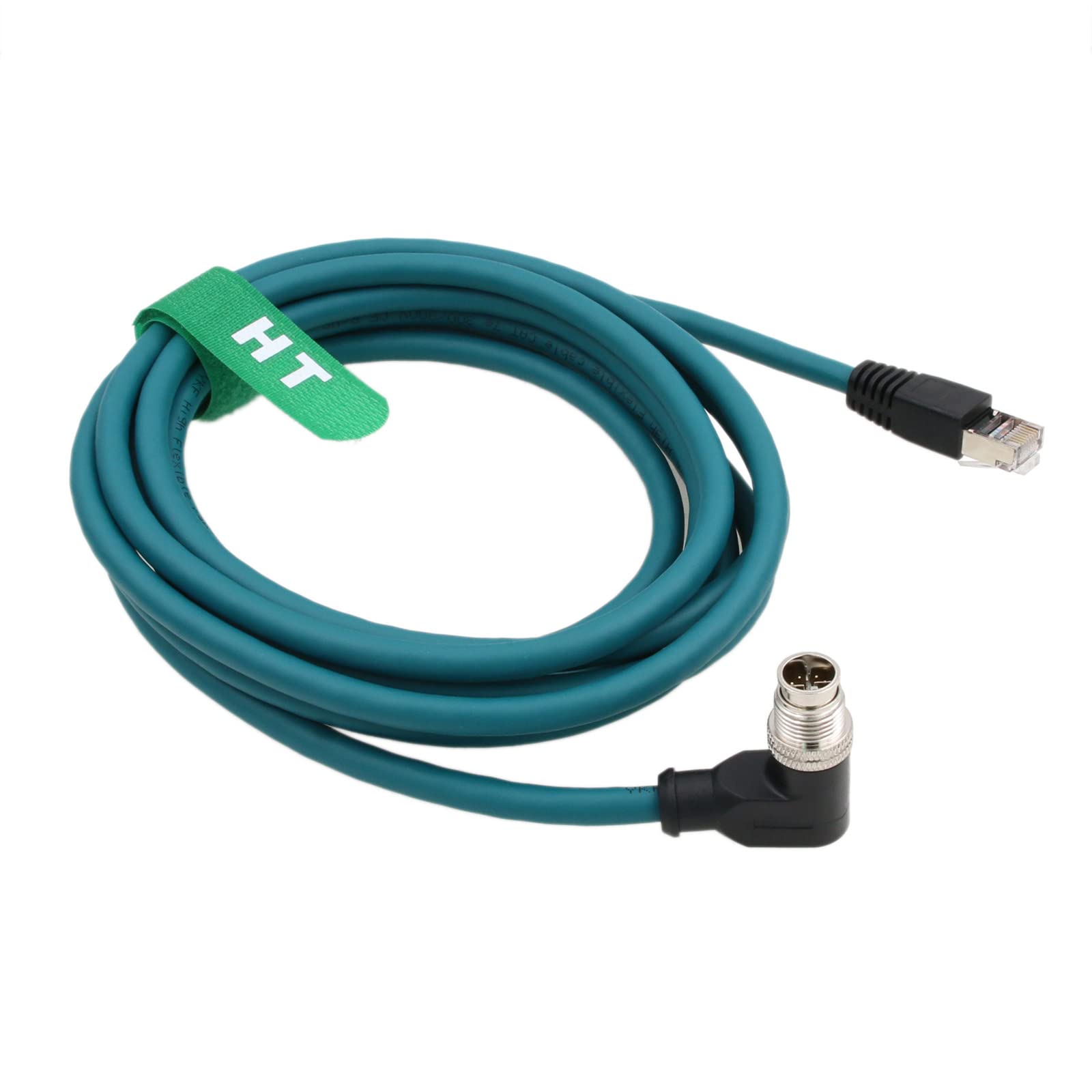 HangTon Connect HangTon M12 8 Pin X-Coding Right Angle to RJ45 Ethernet Cable for Cognex Vision Cameras CAT-7e 2m High Speed Connection - View 4 of 5