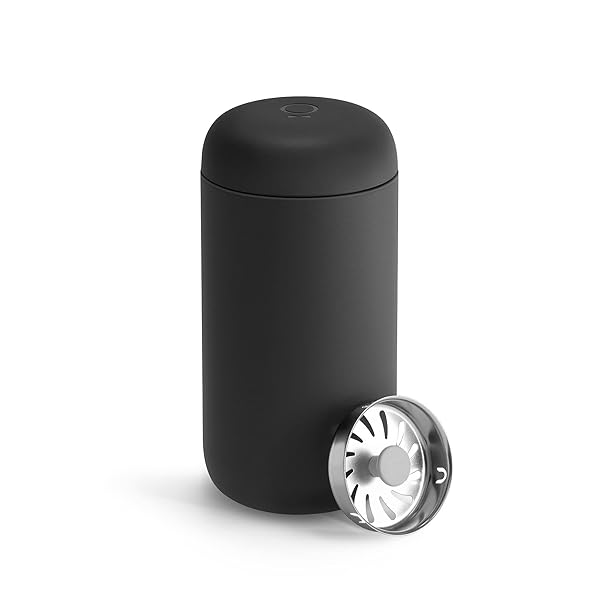 Fellow Fellow 12 oz Carter Move Travel Mug: Vacuum-Insulated Coffee Tumbler with Ceramic Interior - Matte Black