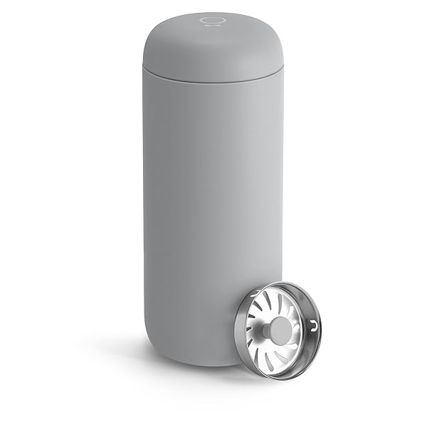 Fellow Fellow 16 oz Carter Move Travel Mug: Vacuum-Insulated Coffee Tumbler with Ceramic Interior - Matte Grey