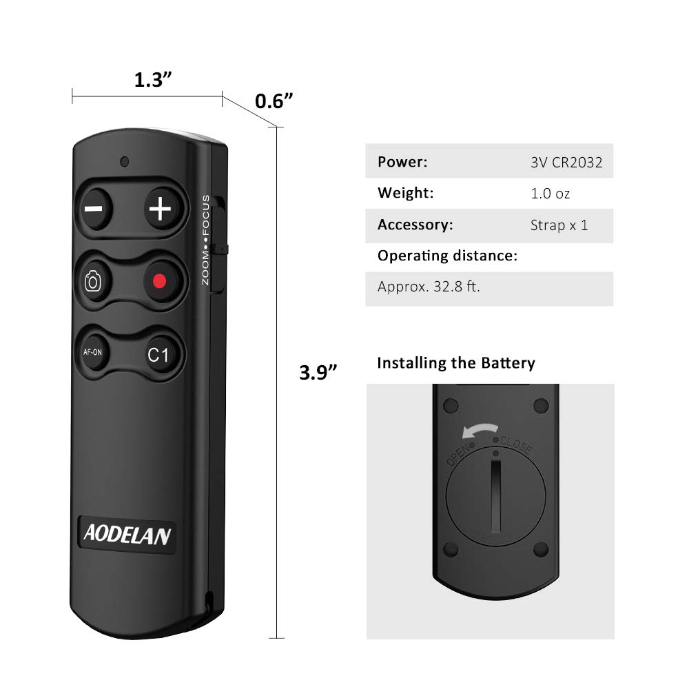 AODELAN AODELAN Wireless Remote Shutter Release for Sony Cameras: ZV-E10, FX3, A7 Series & More - Replaces RMT-P1BT - View 9 of 9