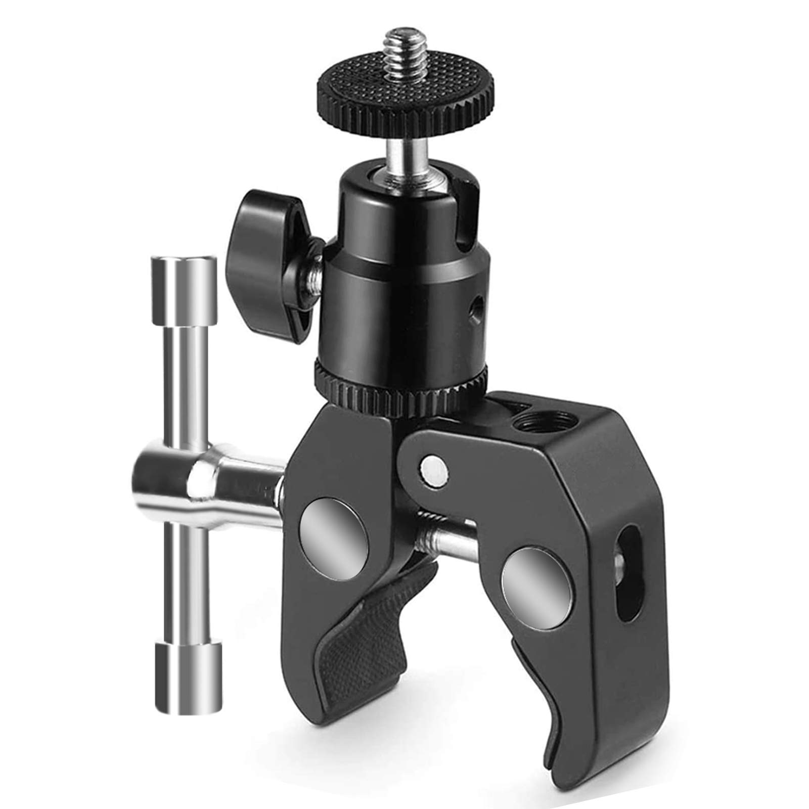 SLOW DOLPHIN Photography Super Clamp with Ball Head Mount Adapter for Cameras Monitors LED Lights and Microphones
