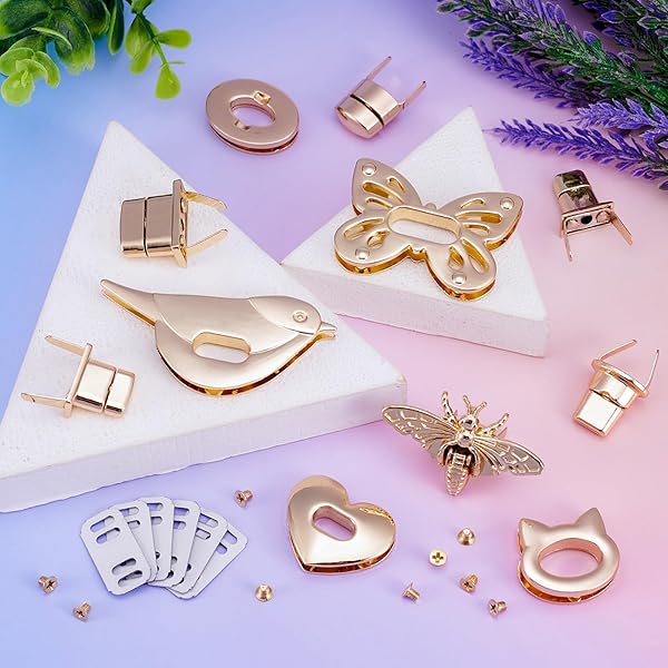 Craftdady Craftdady 6 Sets Purse Turn Lock Closures Bees Butterfly Bird Cat Oval Heart Handbag Hardware Accessory - View 6 of 8