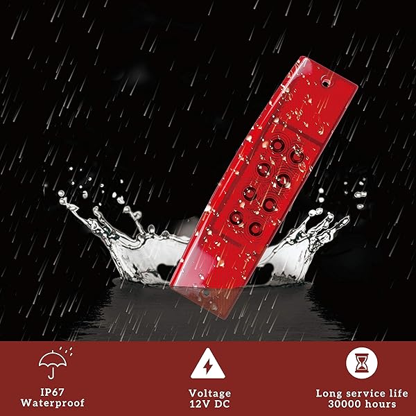 SAUTVS SAUTVS Red LED Tail Light for Polaris Ranger 400/500/570/800 - Replace #2411450, Fits Left & Right Side - View 5 of 9